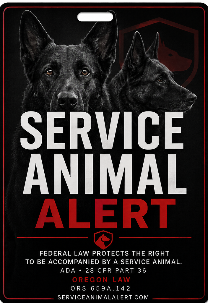 Oregon Service Animal Access Lanyard + Card