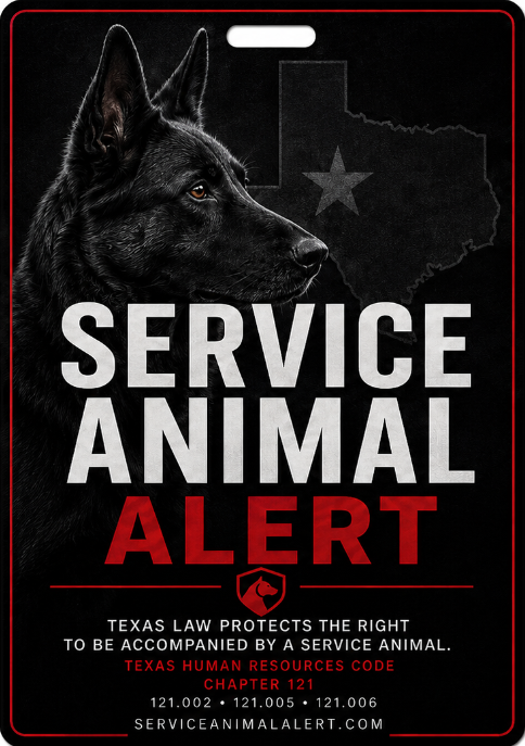 Texas Service Animal Access Lanyard + Card