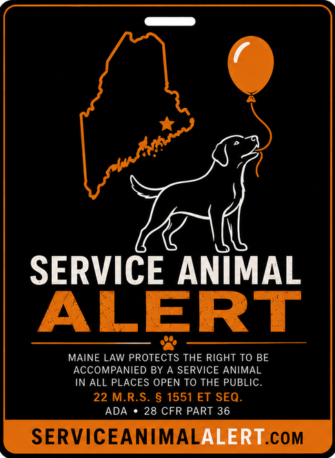 Maine Service Animal Access Card + Lanyard