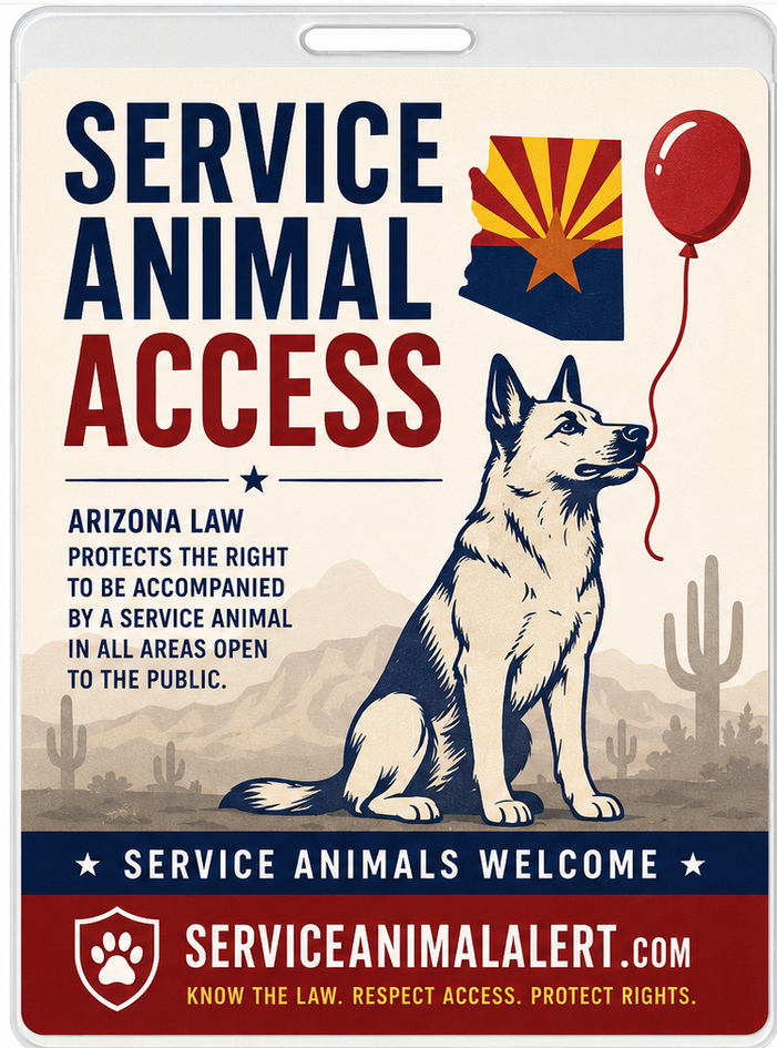 Arizona Service Animal Access Card & Lanyard