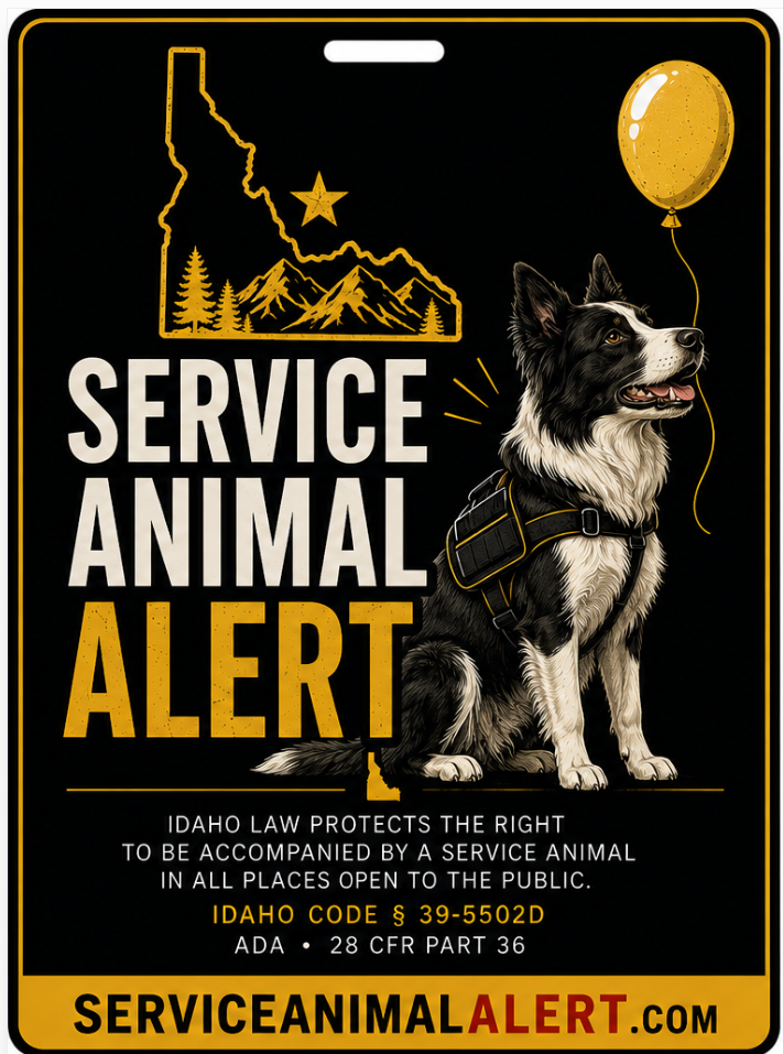 Idaho Service Animal Access Card + Lanyard