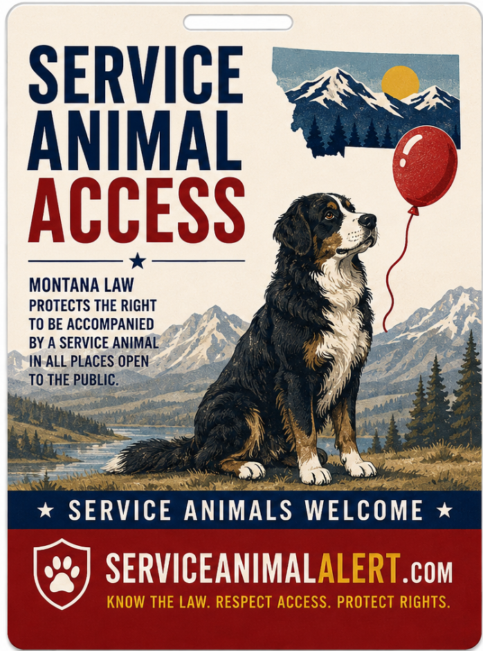 Montana Service Animal Access Card + Lanyard