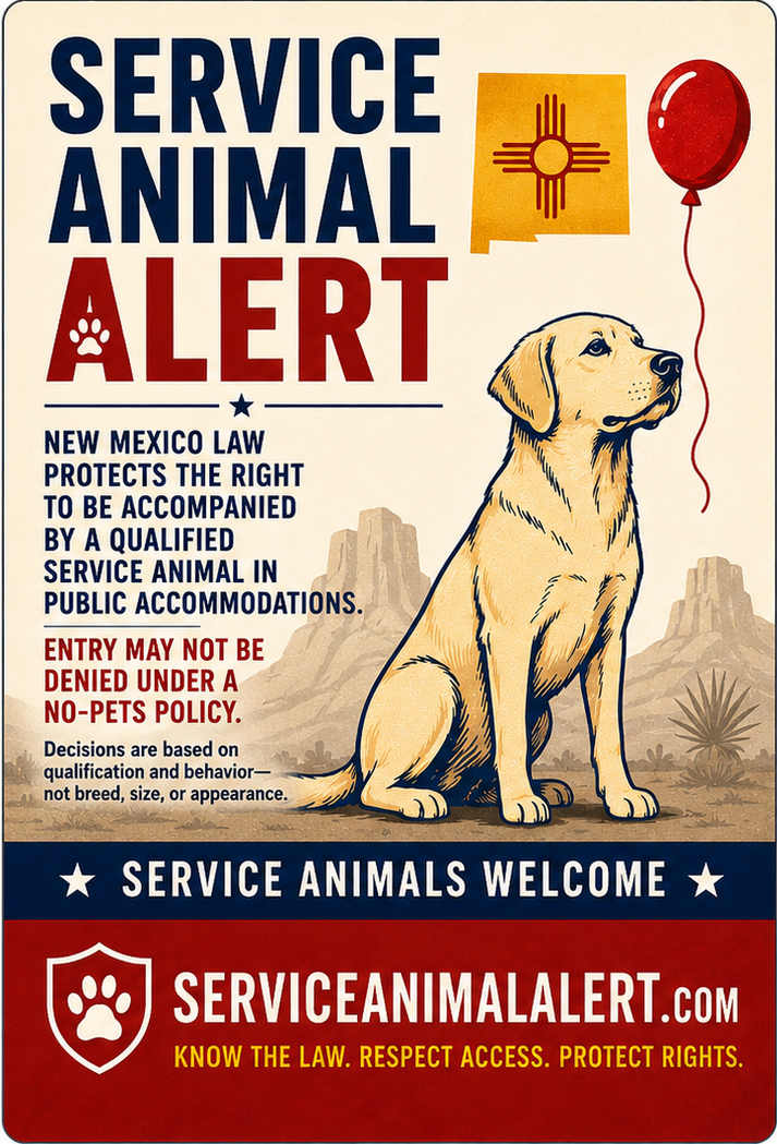 New Mexico Service Animal Access Card + Lanyard