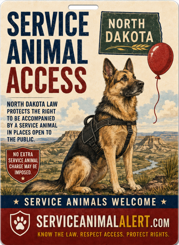 North Dakota Service Animal Access Card + Lanyard