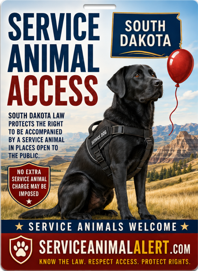 South Dakota Service Animal Access Card + Lanyard