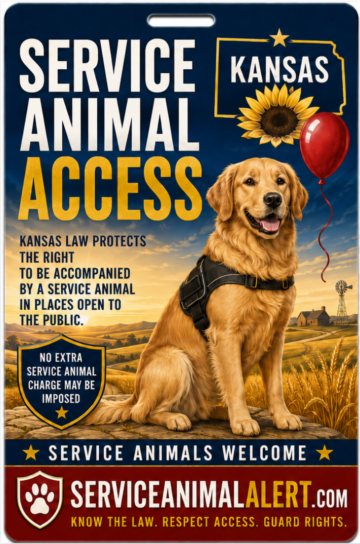 KANSAS SERVICE ANIMAL ACCESS CARD + LANYARD