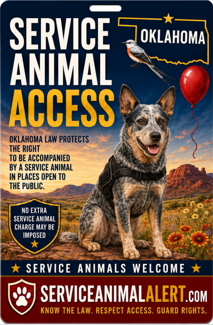 Oklahoma Service Animal Access Card + Lanyard