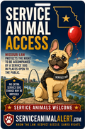 MISSOURI SERVICE ANIMAL ACCESS CARD + Lanyard