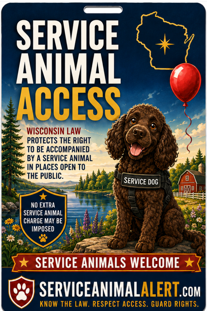 WISCONSIN SERVICE ANIMAL ACCESS CARD + Lanyard