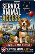 Illinois Service Animal Access Card + Lanyard
