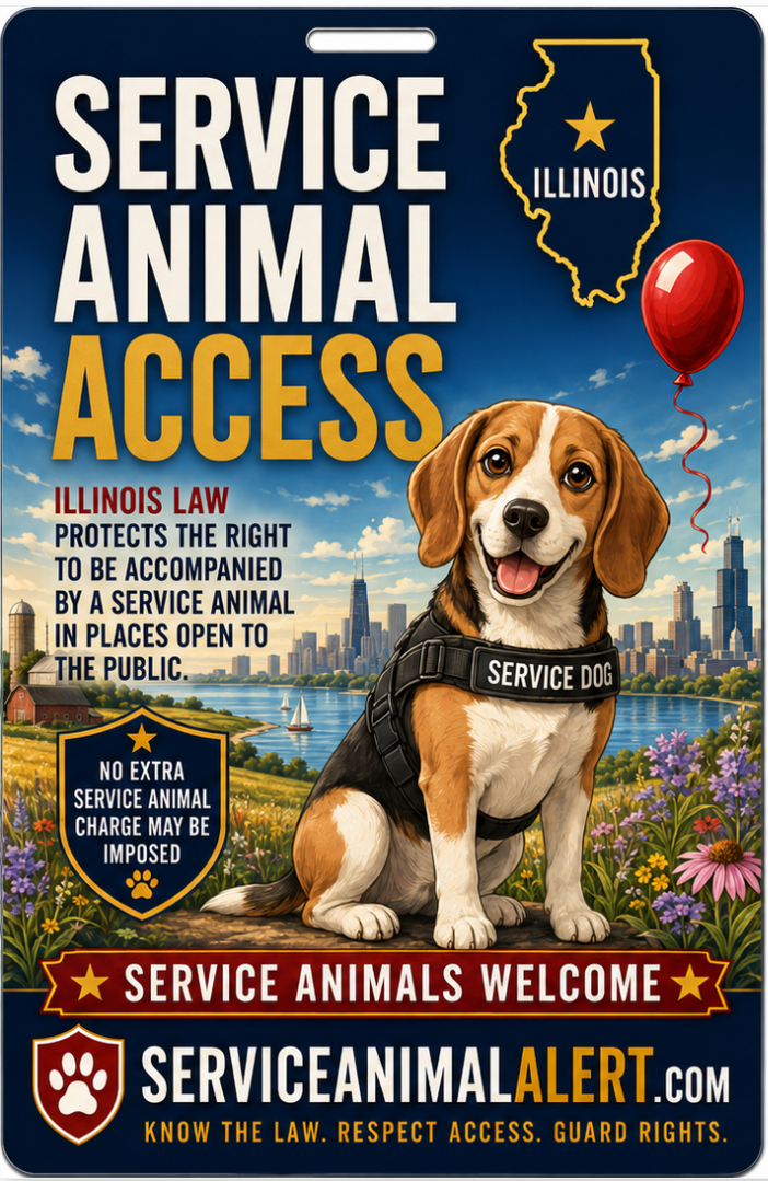 Illinois Service Animal Access Card + Lanyard