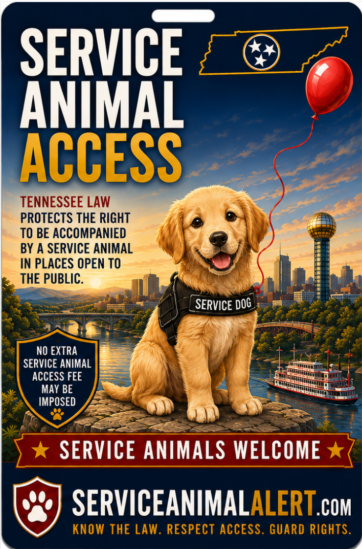 Tennessee Service Animal Access Card + Lanyard