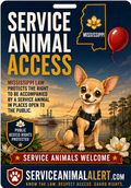 Mississippi Service Animal Access Card
