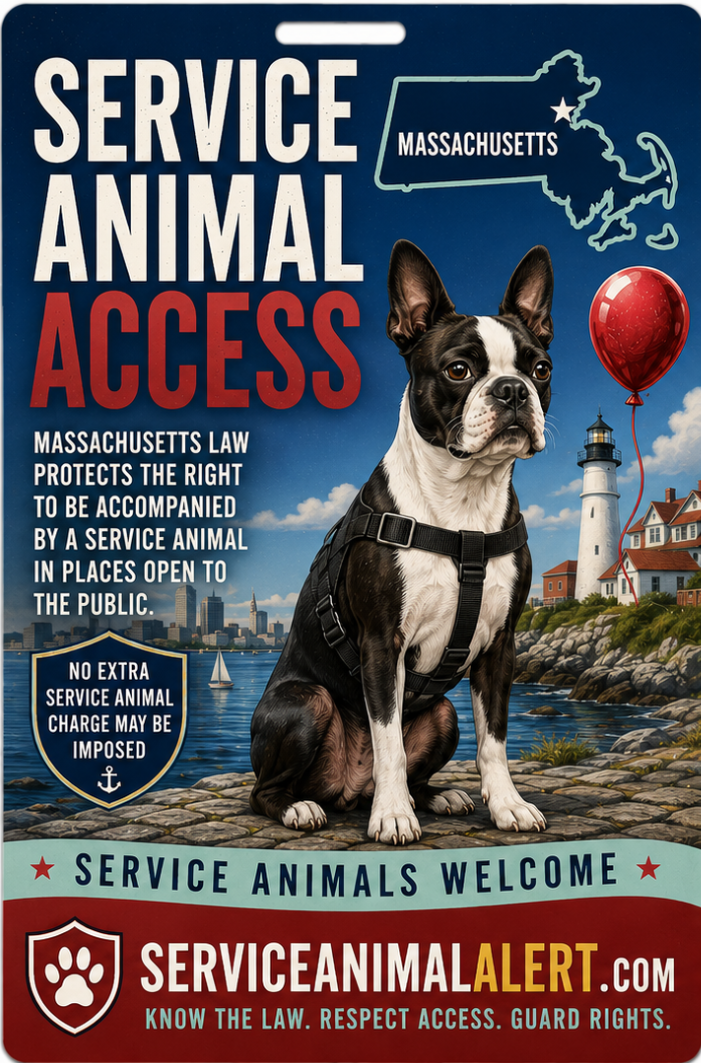 Massachusetts Service Animal Access Card + Lanyard