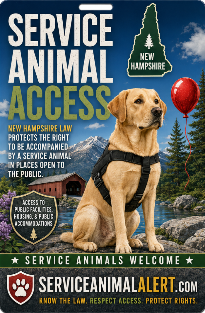 New Hampshire Service Animal Access Card + Lanyard