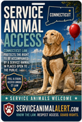 Connecticut Service Animal Access Card + Lanyard