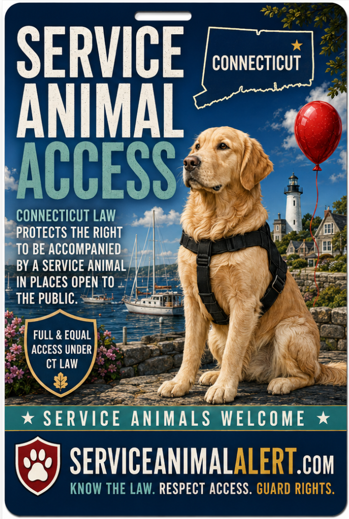 Connecticut Service Animal Access Card + Lanyard