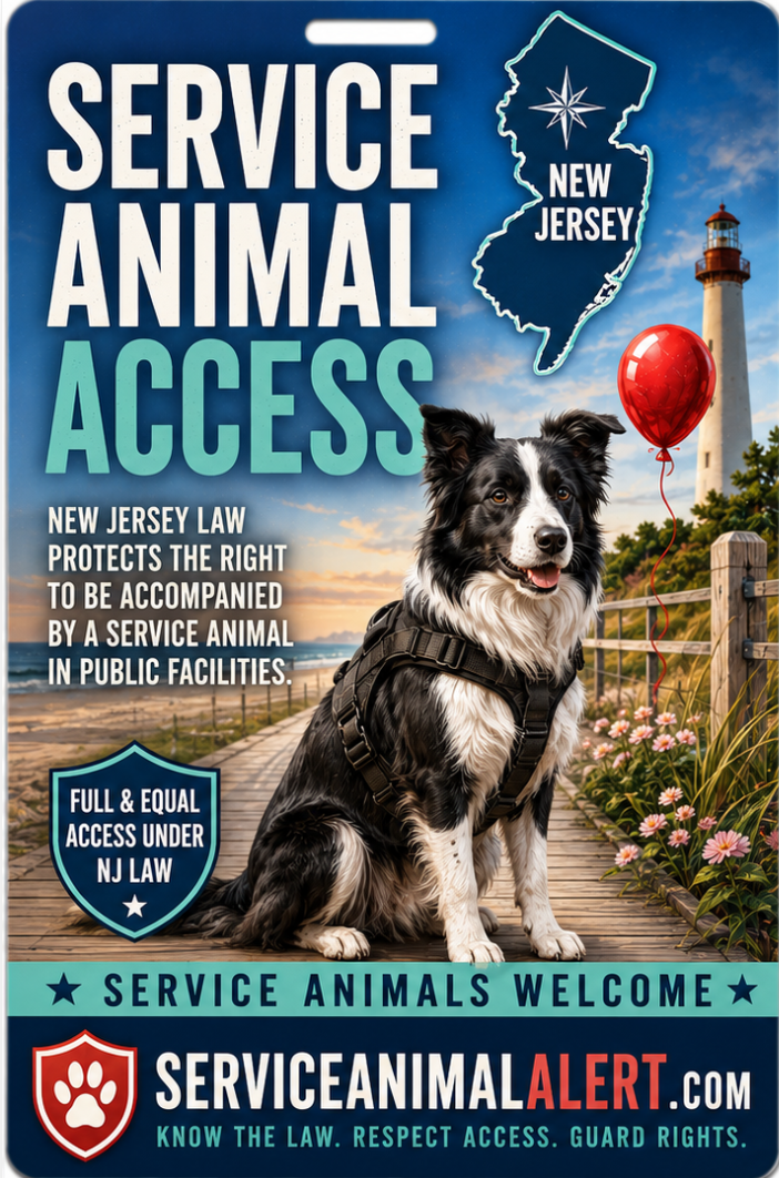 New Jersey Service Animal Access Card + Lanyard