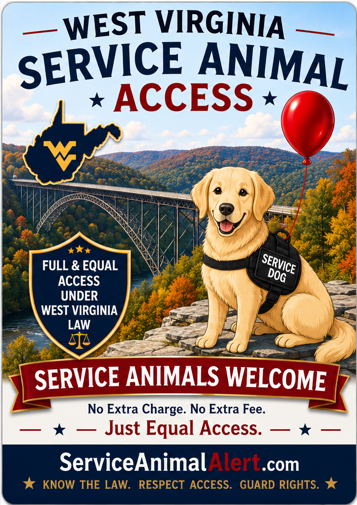West Virginia Service Animal Access Card + Lanyard