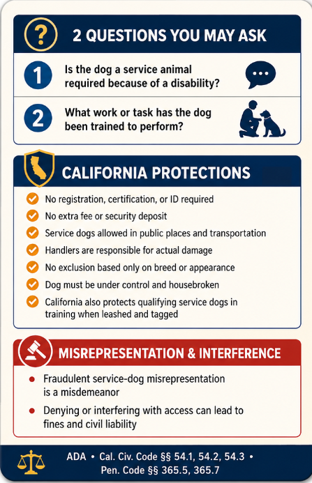 California Service Animal Access Card + Lanyard
