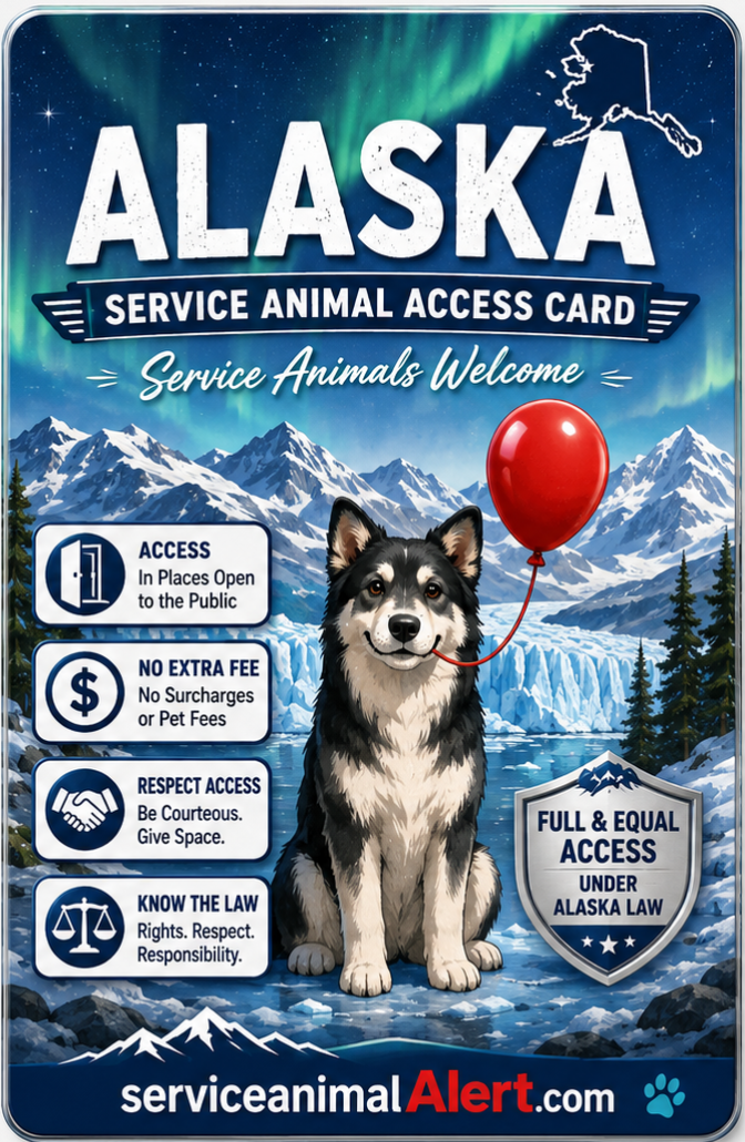 Alaska Service Animal Access Badge + Lanyard