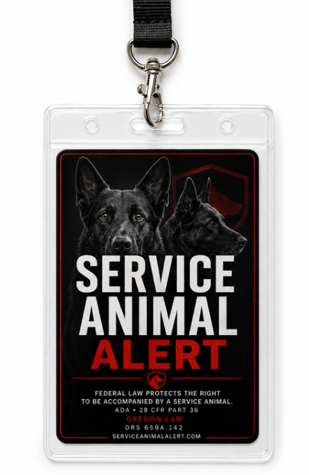 Oregon Service Animal Access Lanyard + Card