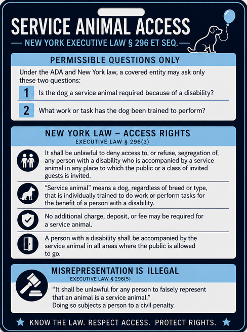 New York Service Animal Access Lanyard + Card