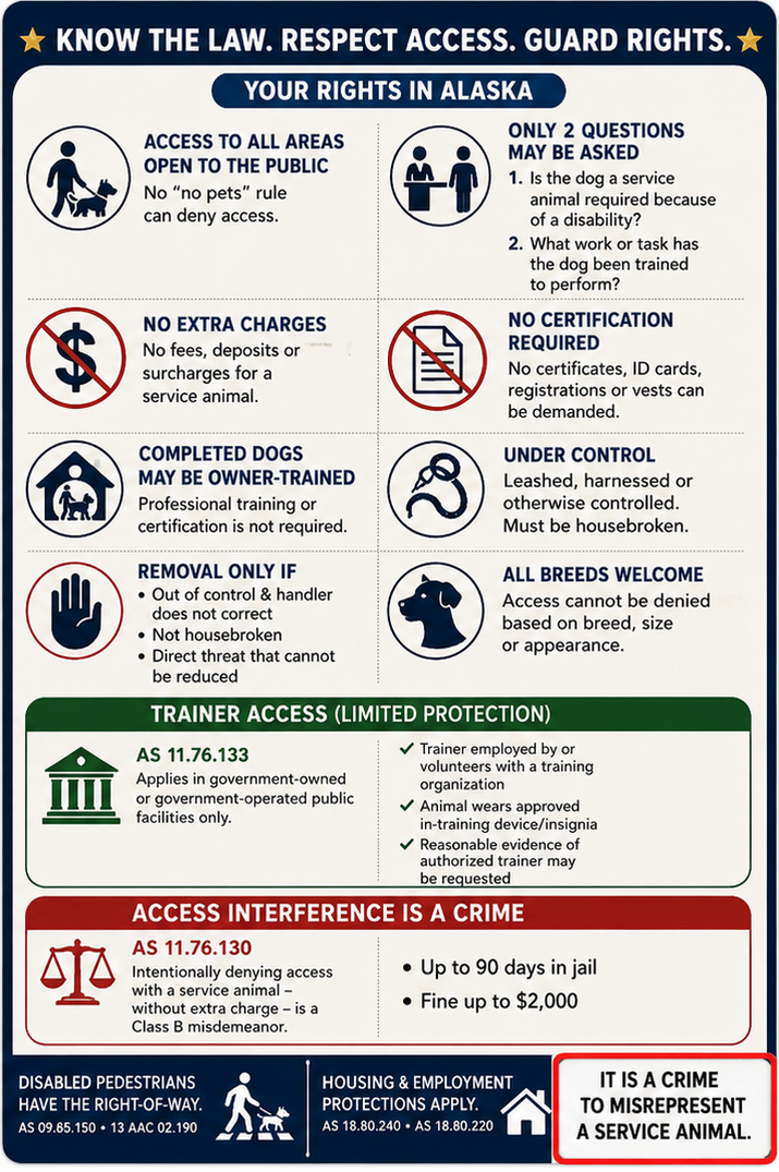 Alaska Service Animal Access Badge + Lanyard