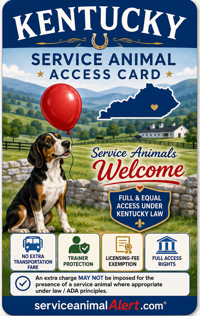 Kentucky Service Animal Access Card + Lanyard